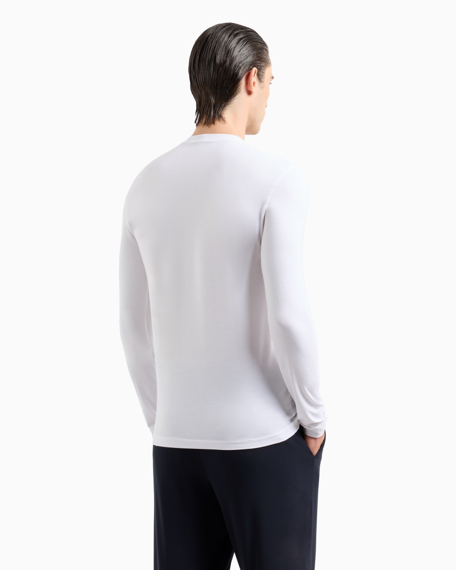 The world of armani MAGLIA GIROCOLLO A MANICHE LUNGHE IN JERSEY DI VISCOSA STRETCH Saldi Di Fabbrica