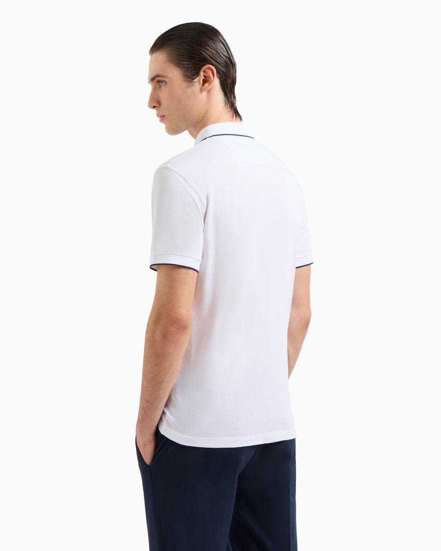The world of armani POLO IN PIQUET DI COTONE FILO DI SCOZIA Vendite Flash