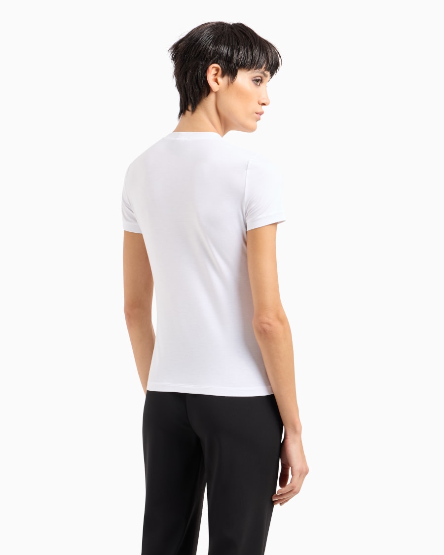 The world of armani T-SHIRT IN JERSEY DI VISCOSA STRETCH Nuova