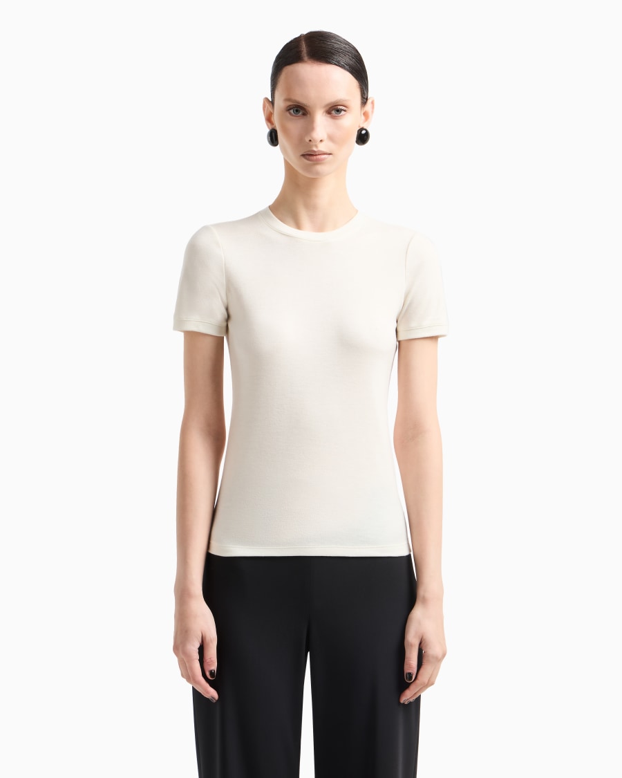 The world of armani T-SHIRT IN PURO CASHMERE Italy