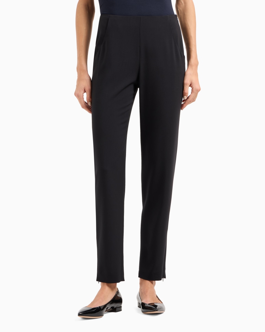 The world of armani PANTALONI IN CREPE DI LANA Nuovo