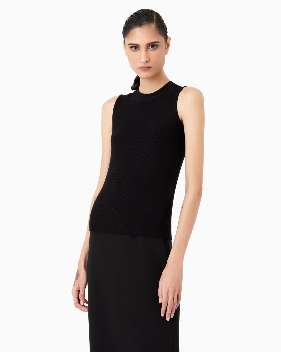 The world of armani TOP IN TESSUTO OTTOMAN Qualità Garantita
