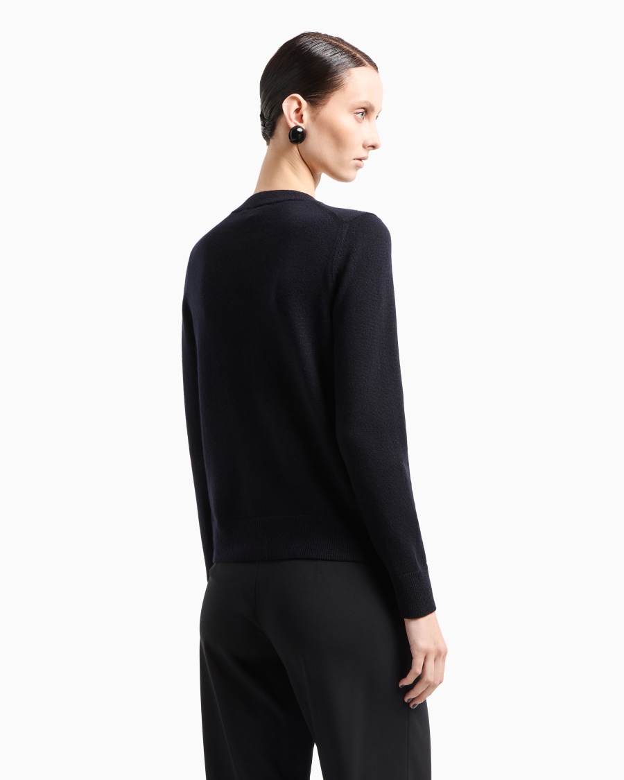 The world of armani MAGLIONE IN CASHMERE CON PROFILI A COSTE Negozi Online