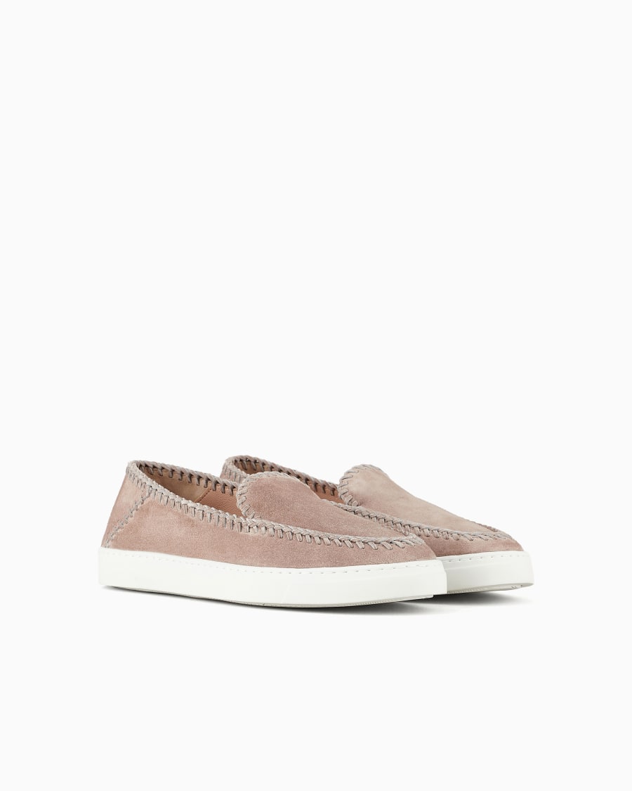The world of armani GALLERIA 3 SLIP-ON IN PELLE SCAMOSCIATA Affare Del Giorno