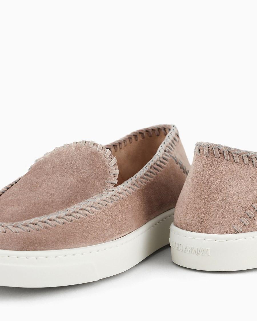 The world of armani GALLERIA 3 SLIP-ON IN PELLE SCAMOSCIATA Affare Del Giorno