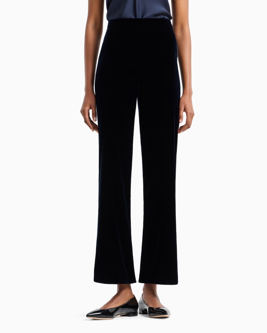 The world of armani PANTALONI CROPPED IN VELLUTO In Vendita