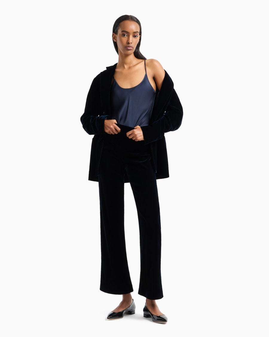 The world of armani PANTALONI CROPPED IN VELLUTO In Vendita
