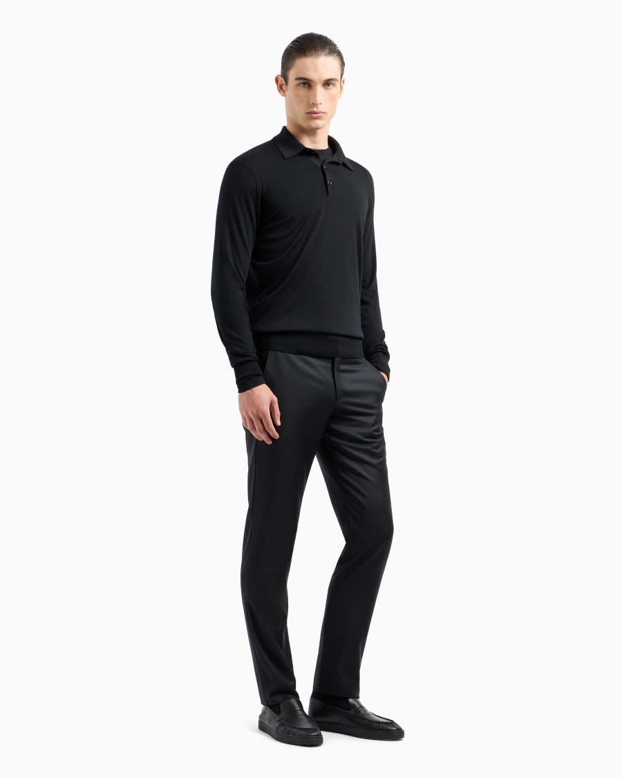 The world of armani MAGLIA GIROCOLLO A MANICHE LUNGHE IN JERSEY DI VISCOSA STRETCH Offerte