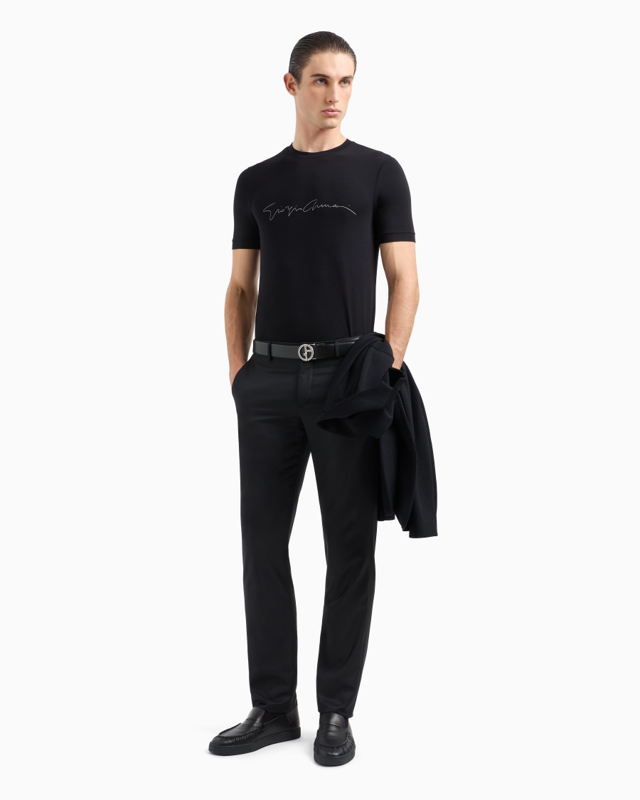 The world of armani T-SHIRT IN JERSEY BAMBOO DI VISCOSA STRETCH Moda
