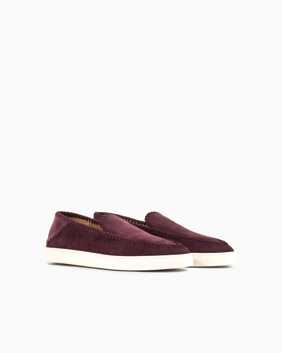 The world of armani GALLERIA 3 SLIP-ON IN PELLE SCAMOSCIATA Italy