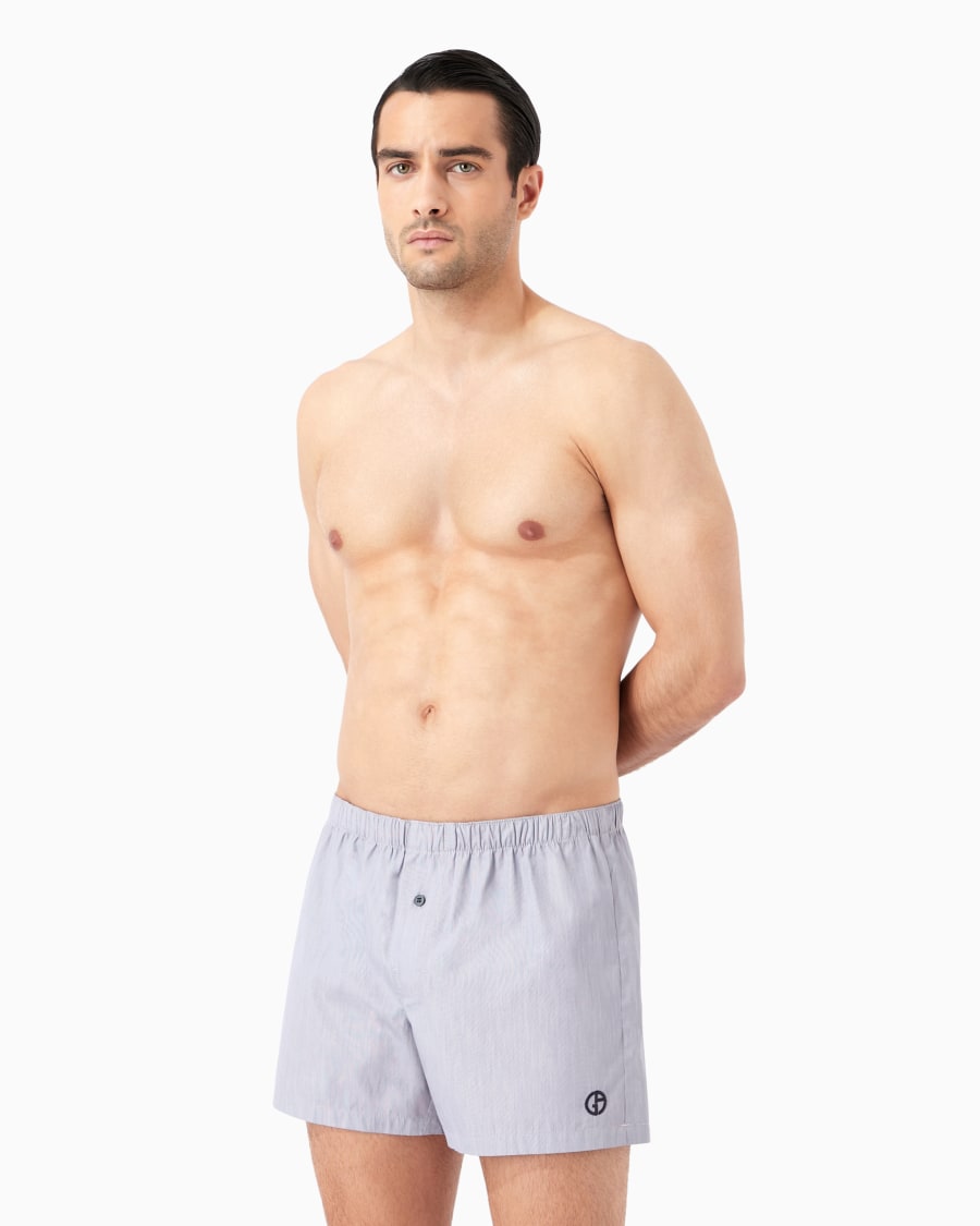 The world of armani BOXER IN COTONE CON LOGO RICAMATO Italia