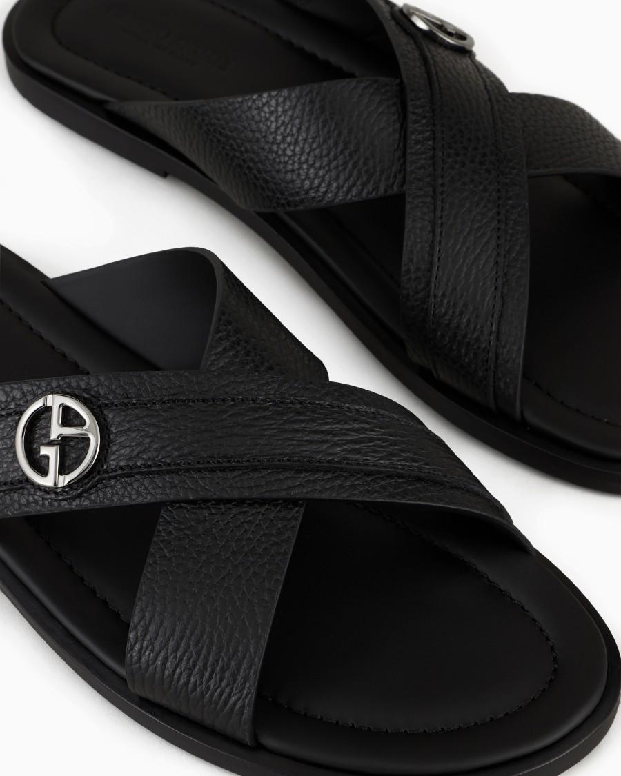 The world of armani SANDALI CROSS IN PELLE GRANATA Promozione