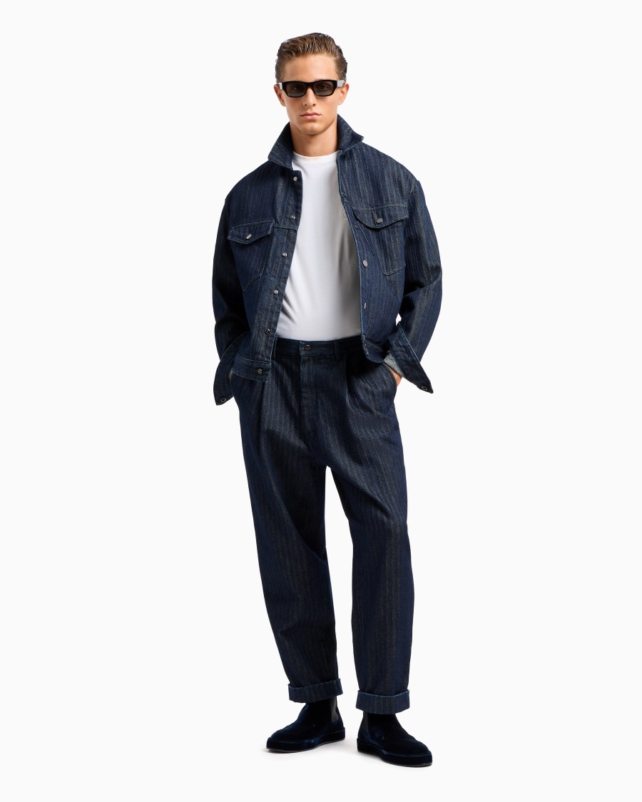 The world of armani T-SHIRT GIROCOLLO IN INTERLOCK DI COTONE E CASHMERE Pezzi Unici