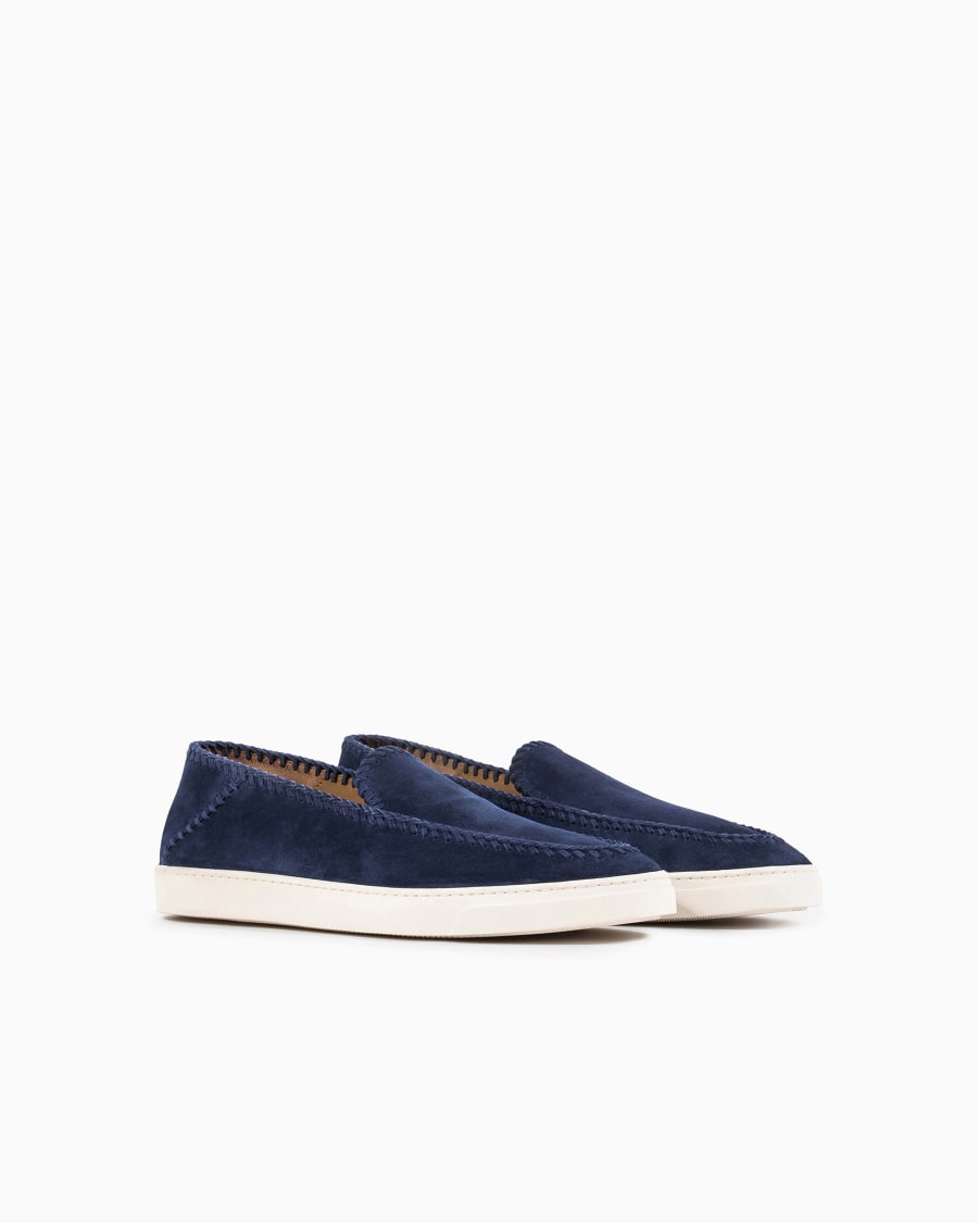 The world of armani GALLERIA 3 SLIP-ON IN PELLE SCAMOSCIATA Qualità Garantita
