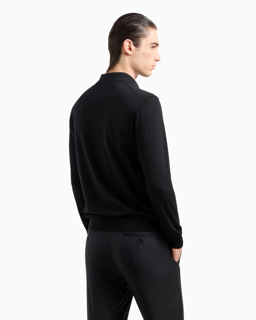 The world of armani POLO A MANICHE LUNGHE IN LANA VERGINE Negozi Online