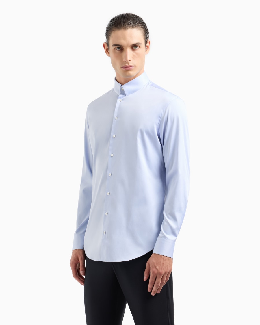 The world of armani CAMICIA IN TWILL DI COTONE Consegna Veloce
