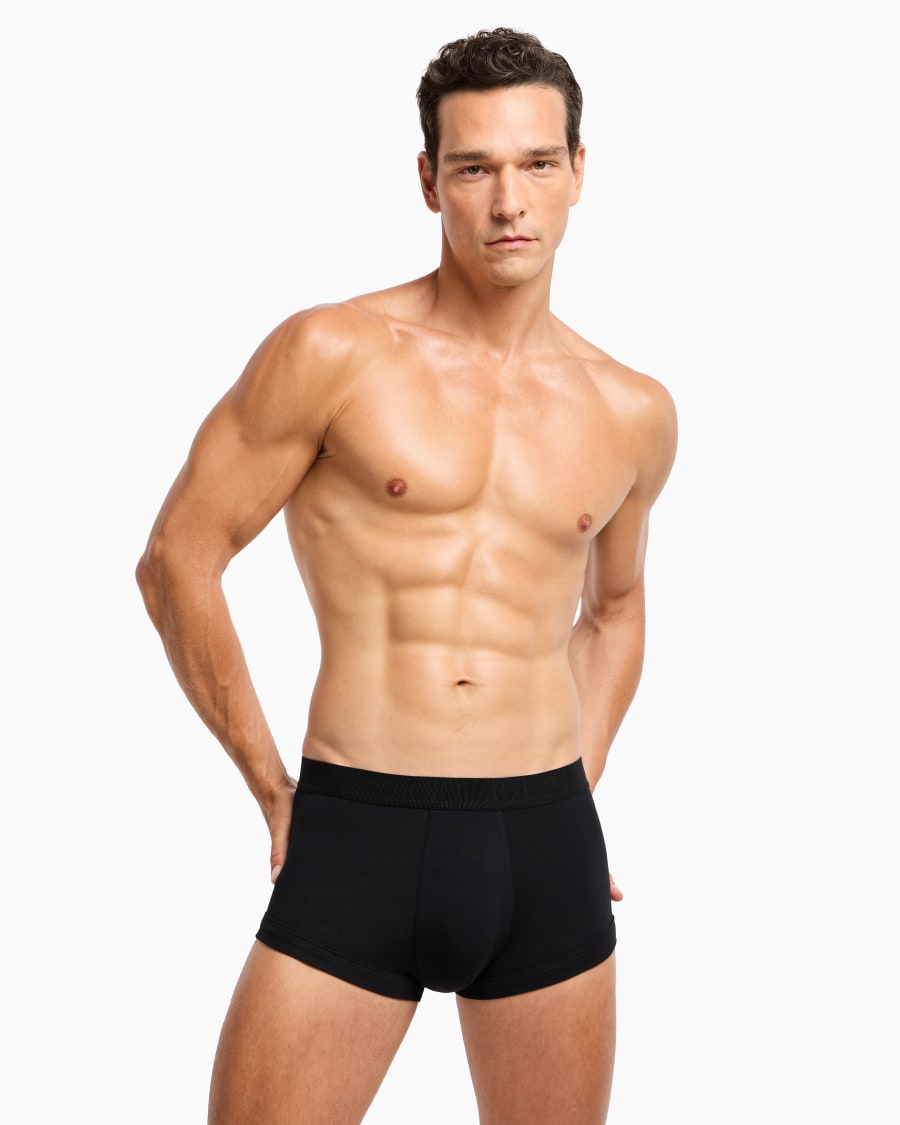 The world of armani BOXER IN JERSEY STRETCH CON BANDA LOGATA Prezzo Ridotto