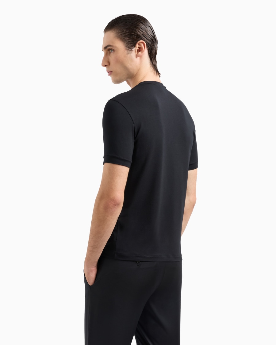 The world of armani T-SHIRT IN JERSEY BAMBOO DI VISCOSA STRETCH CON RICAMO GA Convenienza