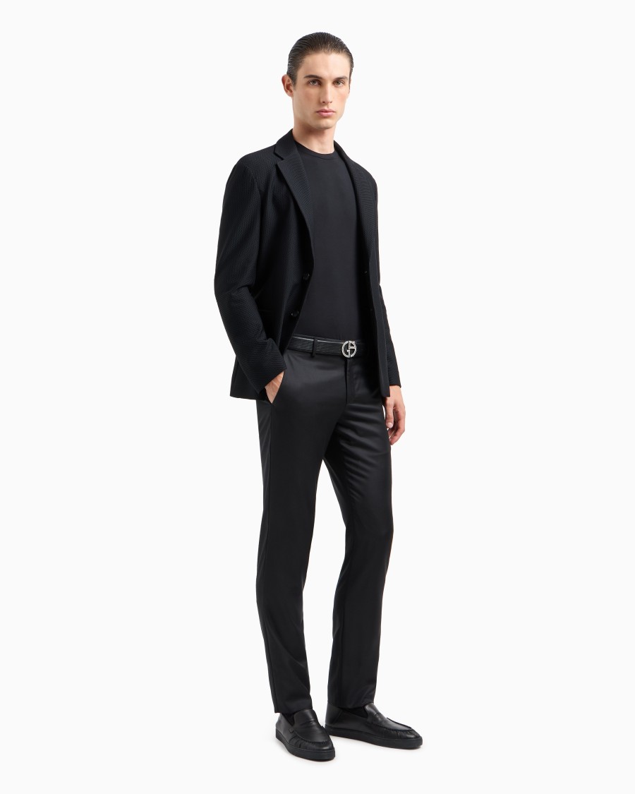 The world of armani T-SHIRT IN JERSEY BAMBOO DI VISCOSA STRETCH CON RICAMO GA Convenienza
