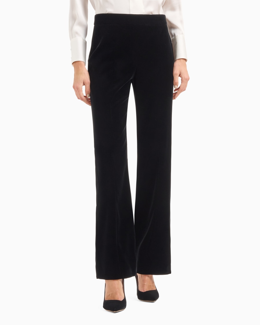 The world of armani PANTALONI CROPPED IN VELLUTO In Linea