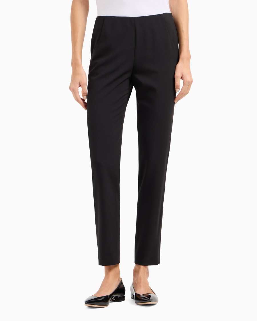 The world of armani PANTALONI IN CREPE DI LANA Outlet
