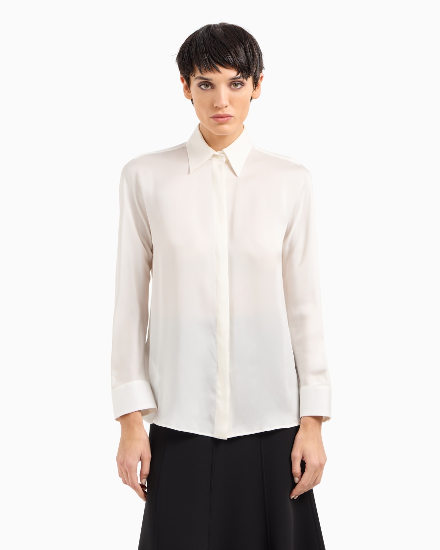 The world of armani CAMICIA IN CHARMEUSE DI PURA SETA Vendita Economica
