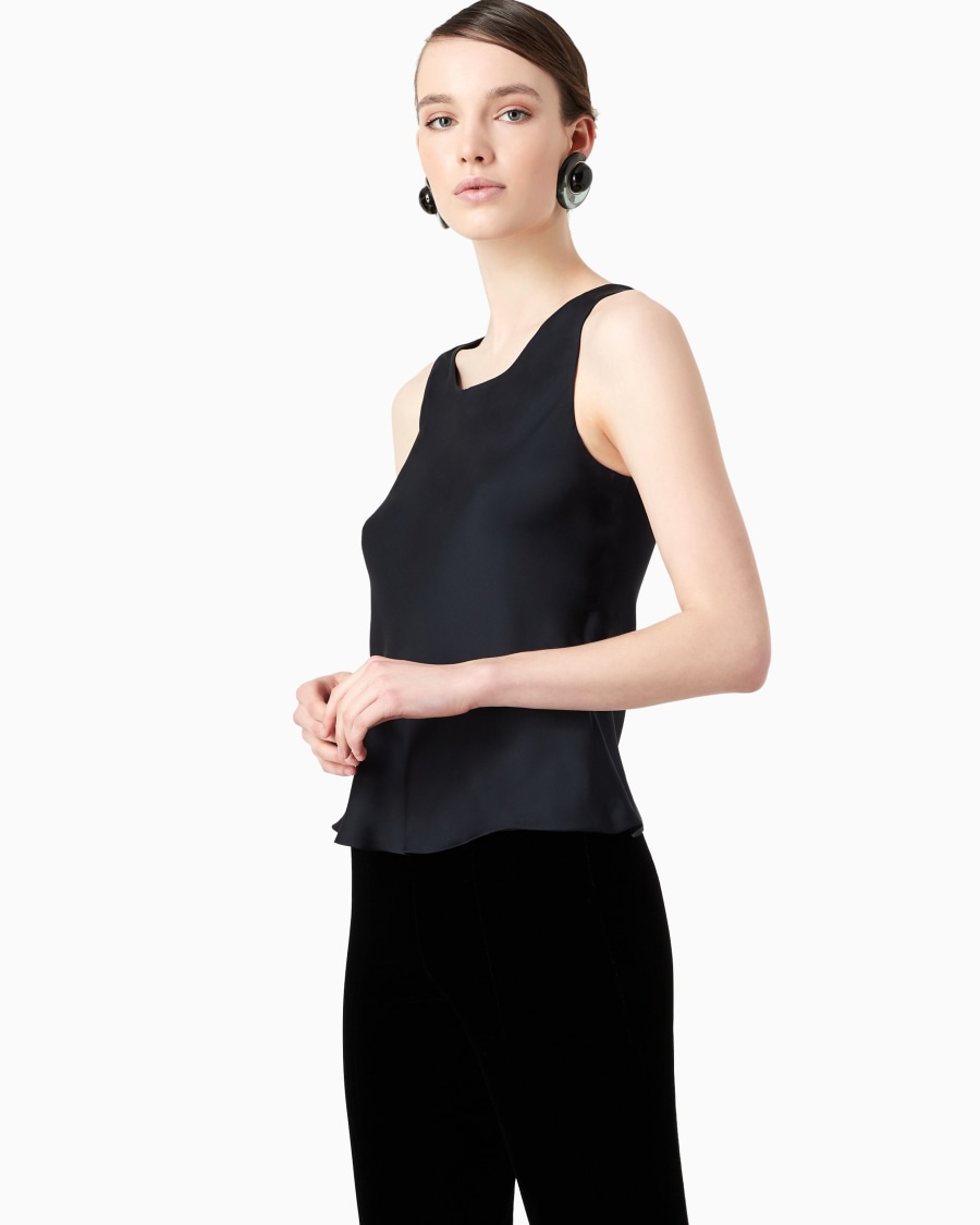 The world of armani TOP IN PURA SETA Saldi Di Fabbrica