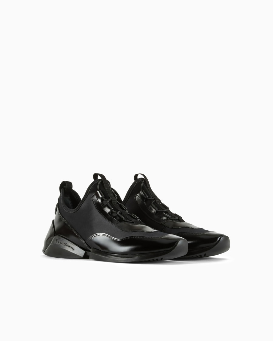 The world of armani SNEAKERS IN PELLE E NYLON In Saldo