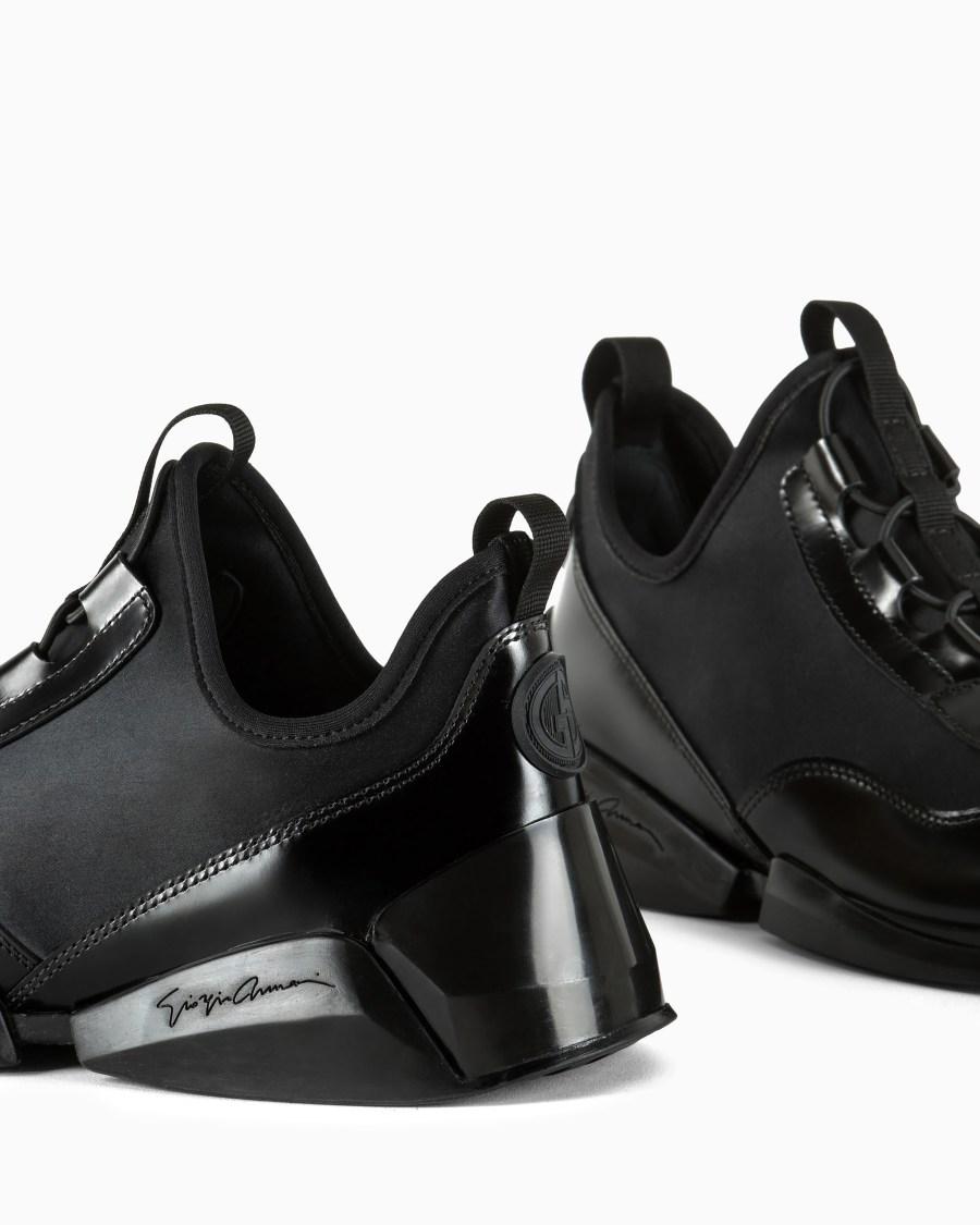The world of armani SNEAKERS IN PELLE E NYLON In Saldo