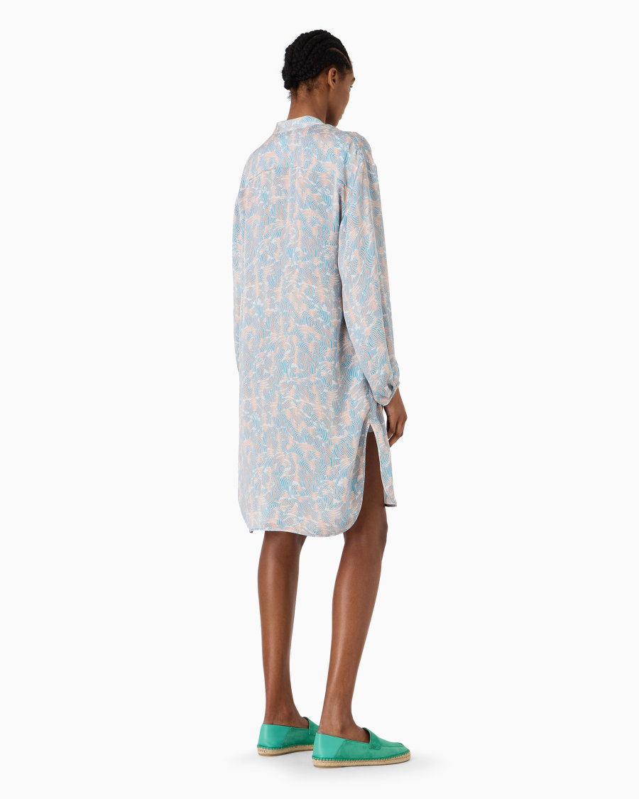 The world of armani CAMICIA LUNGA IN SETA STAMPATA Moda
