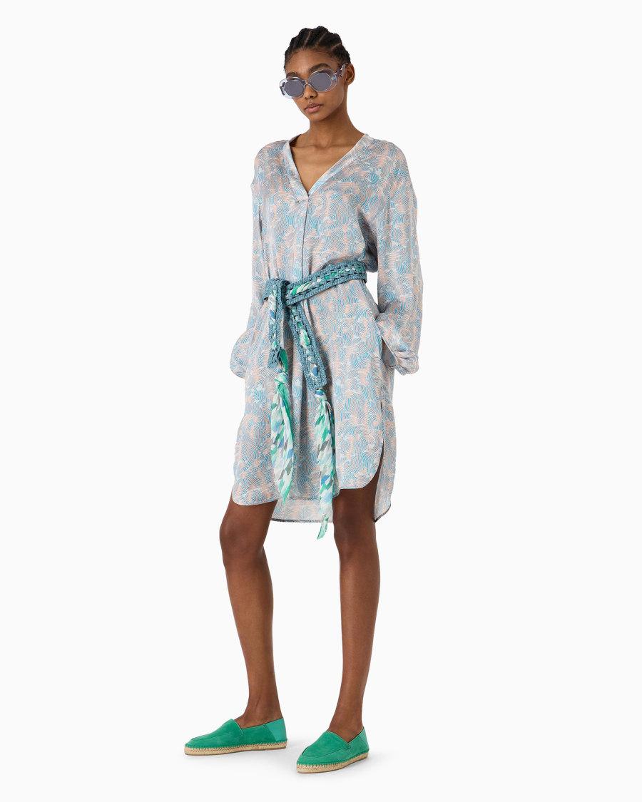 The world of armani CAMICIA LUNGA IN SETA STAMPATA Moda