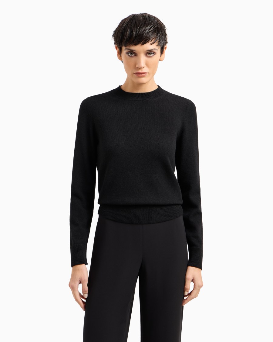 The world of armani MAGLIONE IN CASHMERE CON PROFILI A COSTE Vendita