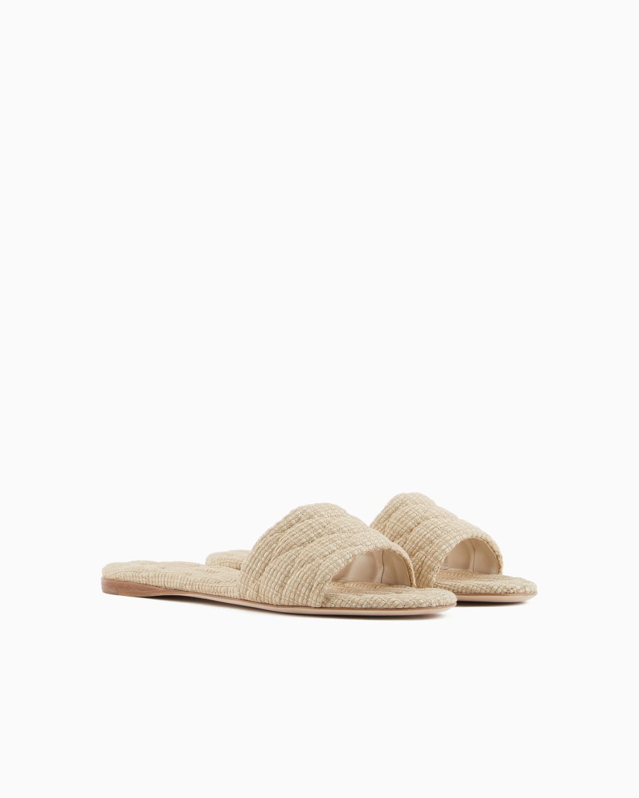 The world of armani SANDALI FLAT IN RAFIA TRAPUNTATA Soddisfazione Garantita