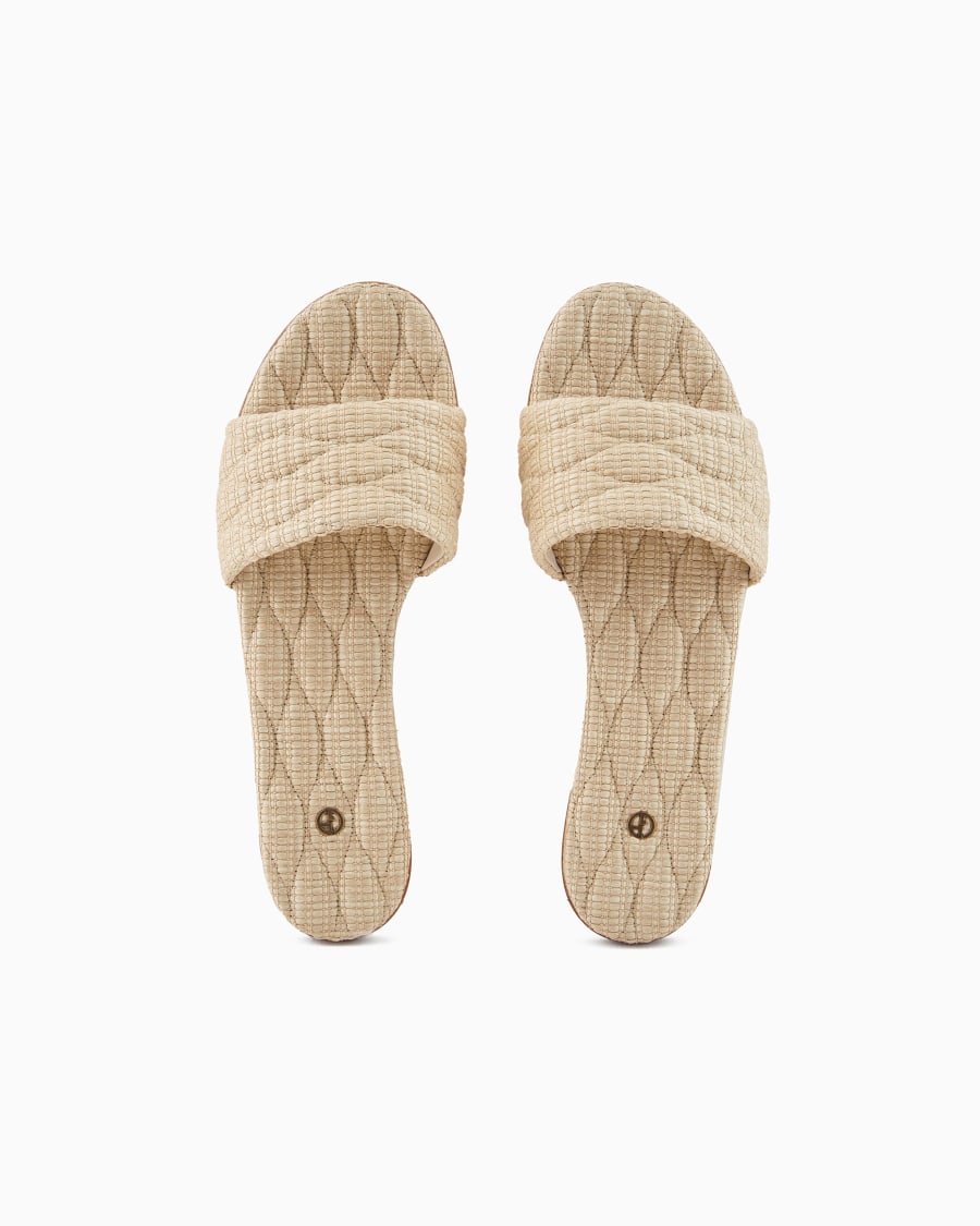 The world of armani SANDALI FLAT IN RAFIA TRAPUNTATA Soddisfazione Garantita