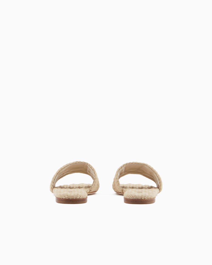 The world of armani SANDALI FLAT IN RAFIA TRAPUNTATA Soddisfazione Garantita