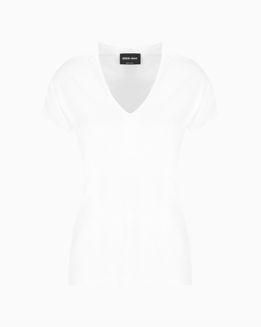 The world of armani TOP CON SCOLLO A V Consegna Veloce