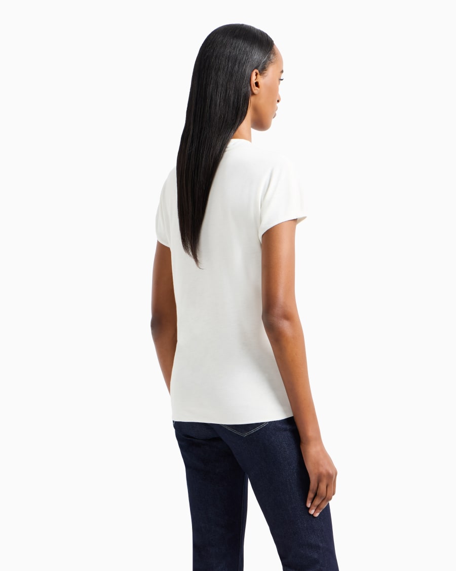 The world of armani TOP CON SCOLLO A V Consegna Veloce