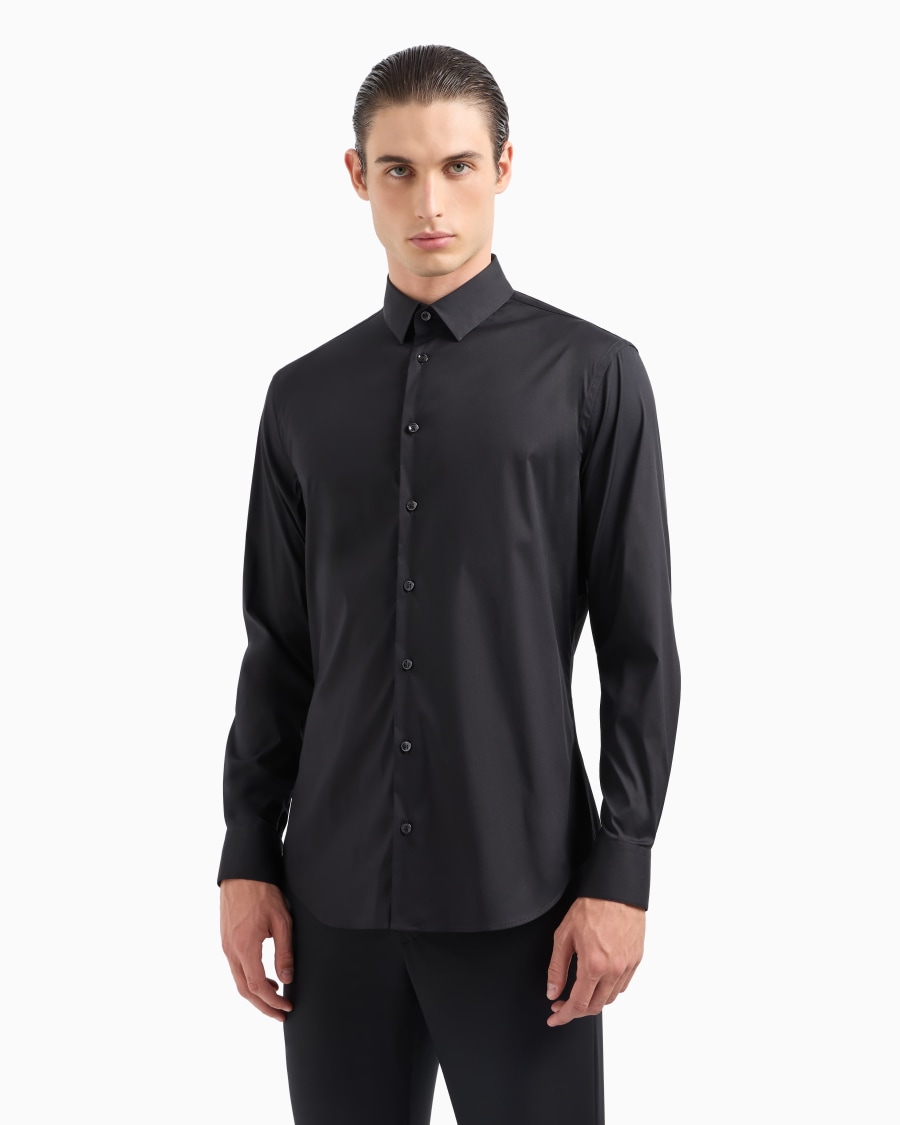 The world of armani CAMICIA IN TESSUTO STRETCH CON COLLO CLASSICO CON STECCHE Convenienza