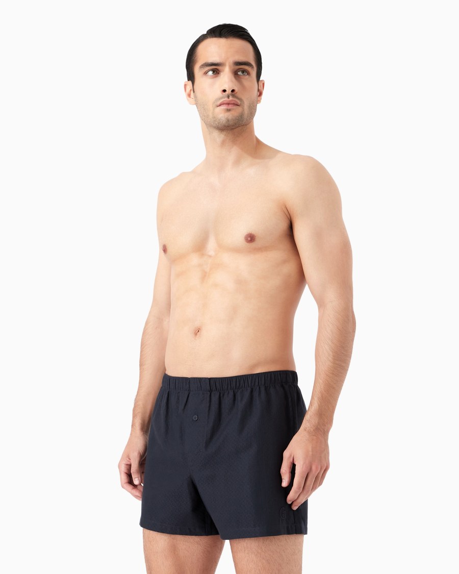 The world of armani BOXER IN COTONE CON LOGO RICAMATO Sconto