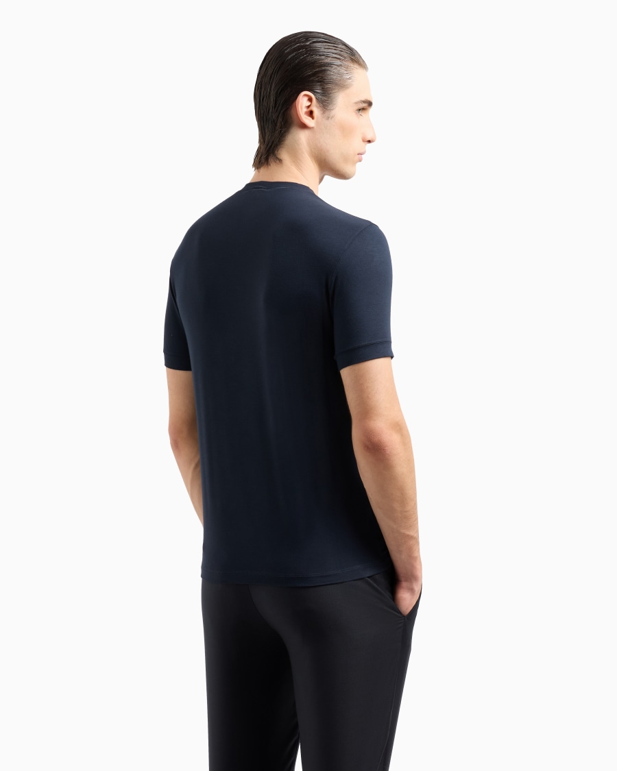 The world of armani T-SHIRT IN JERSEY BAMBOO DI VISCOSA STRETCH CON RICAMO GA Outlet