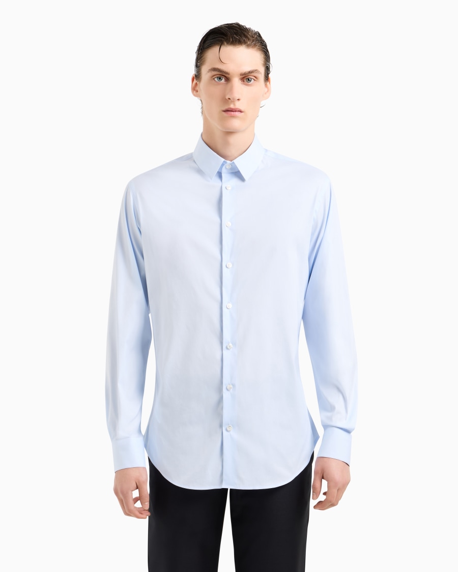 The world of armani CAMICIA IN TESSUTO STRETCH CON COLLO CLASSICO CON STECCHE Moda