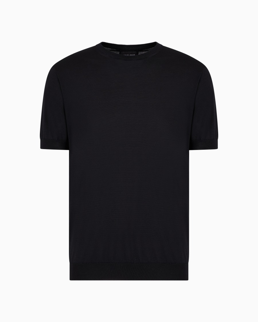 The world of armani MAGLIA GIROCOLLO IN SETA E COTONE 2025