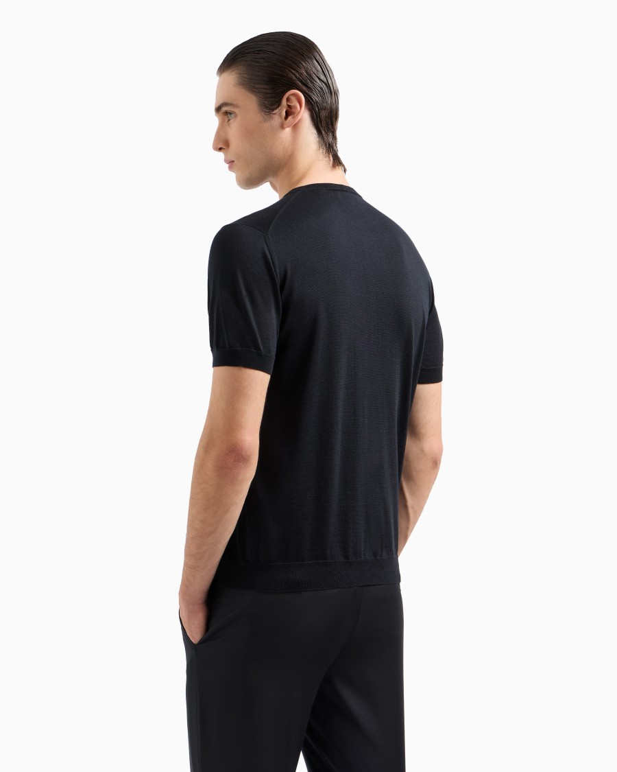 The world of armani MAGLIA GIROCOLLO IN SETA E COTONE 2025