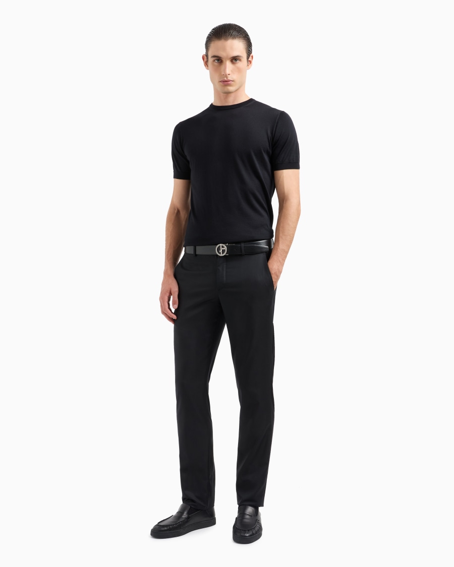 The world of armani MAGLIA GIROCOLLO IN SETA E COTONE 2025