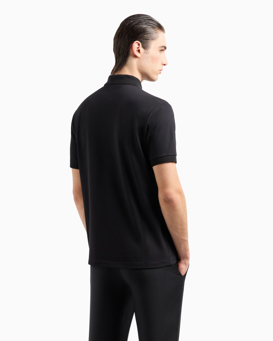 The world of armani POLO IN PIQUET DI COTONE STRETCH Nuovo