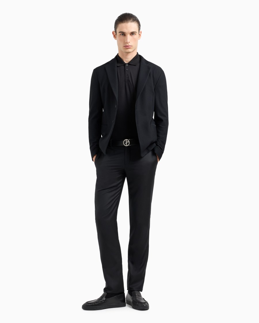 The world of armani POLO IN PIQUET DI COTONE STRETCH Nuovo