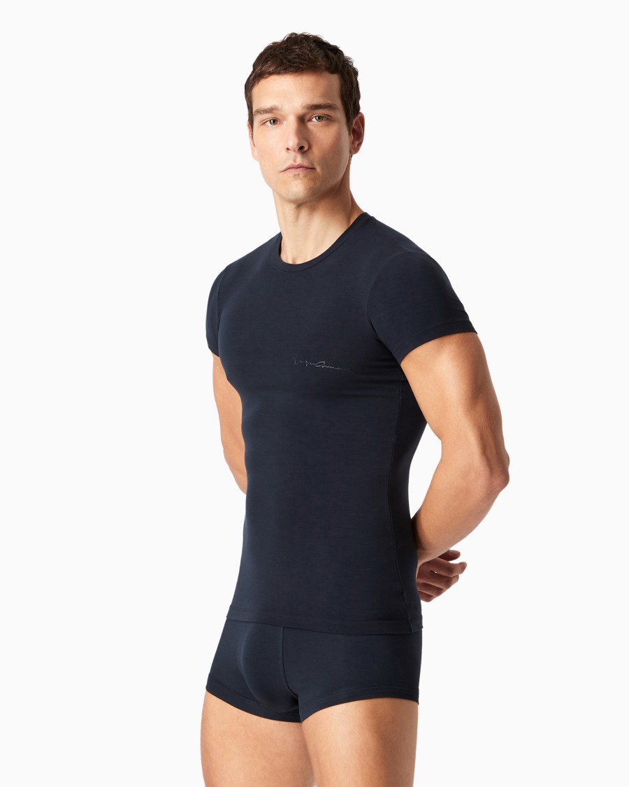 The world of armani MAGLIA LOUNGEWEAR A MANICA CORTA IN MODAL STRETCH Qualità