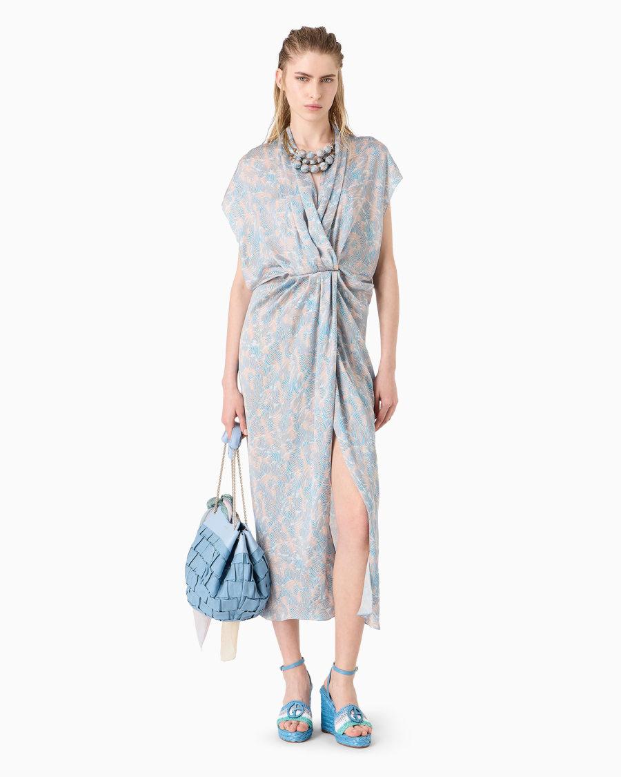 The world of armani ABITO LUNGO IN SETA STAMPATA Soddisfazione Garantita