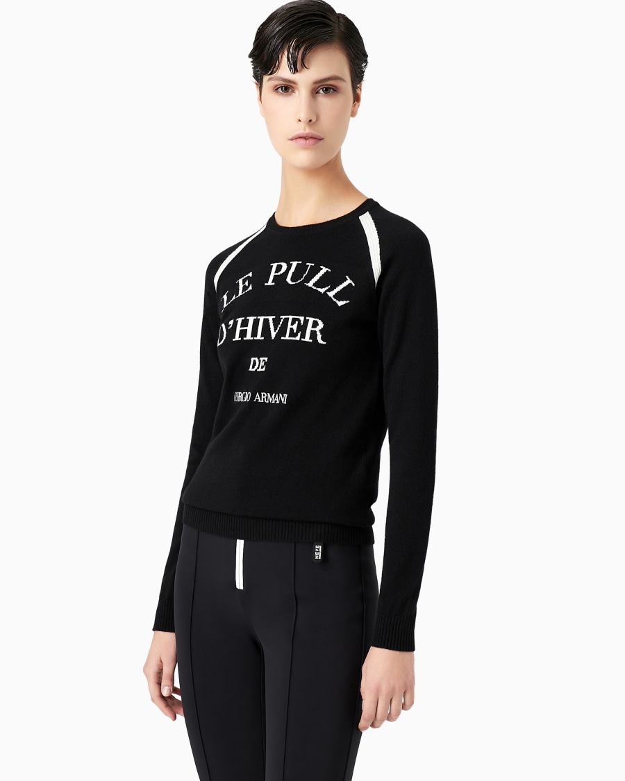 The world of armani GIORGIO ARMANI NEVE MAGLIA GIROCOLLO IN CASHMERE Consegna Veloce