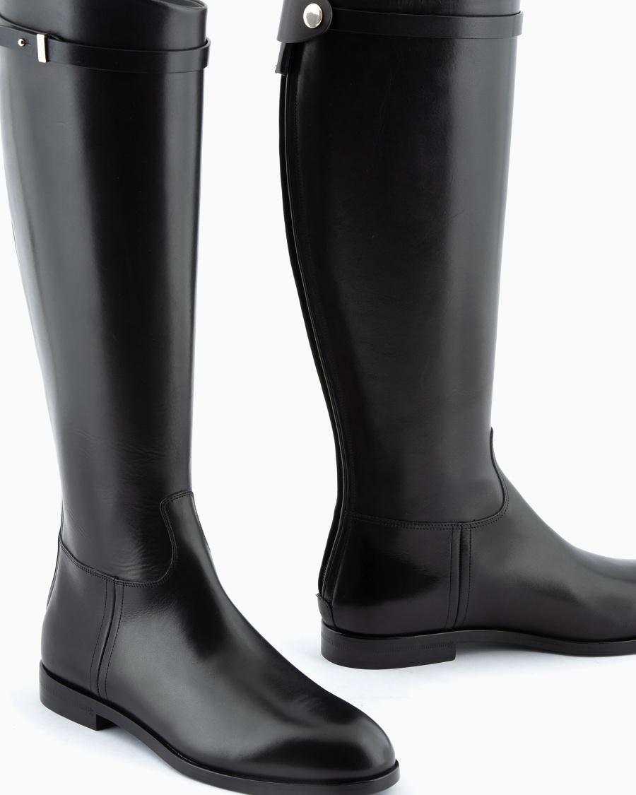 The world of armani STIVALI IN PELLE CON CINTURINO Sottocosto